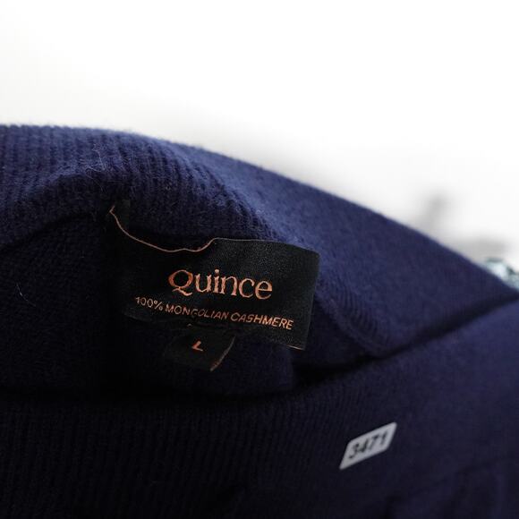 New Imperfect Quince True Navy Blue Mongolian Cashmere Sweatpants Large 3471 - Picture 11 of 13